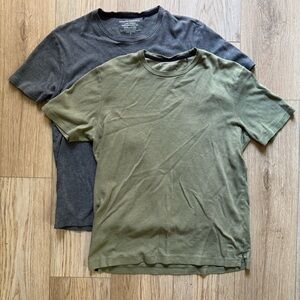 Banana Republic Luxe Touch Crew Neck T-Shirts: Gray & Green